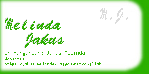 melinda jakus business card